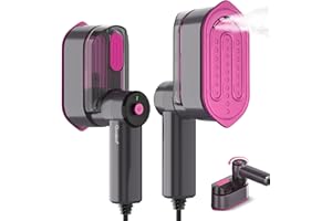 QUUEJENL Travel Steamer - Portable Steamer for Clothes, 8FT Power Cord, Handheld Small Size Steam Iron Collapsible Design, Travel College Dorm Home Essentials (Purple)