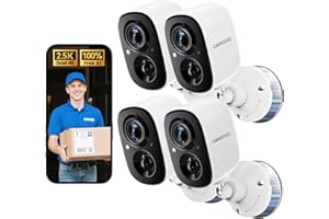 2.5K Wireless Magnetic Home Security Cameras Outdoor 4-Pack, Non-Subscription AI Person Detection, 4MP Color Night Vision, Fu