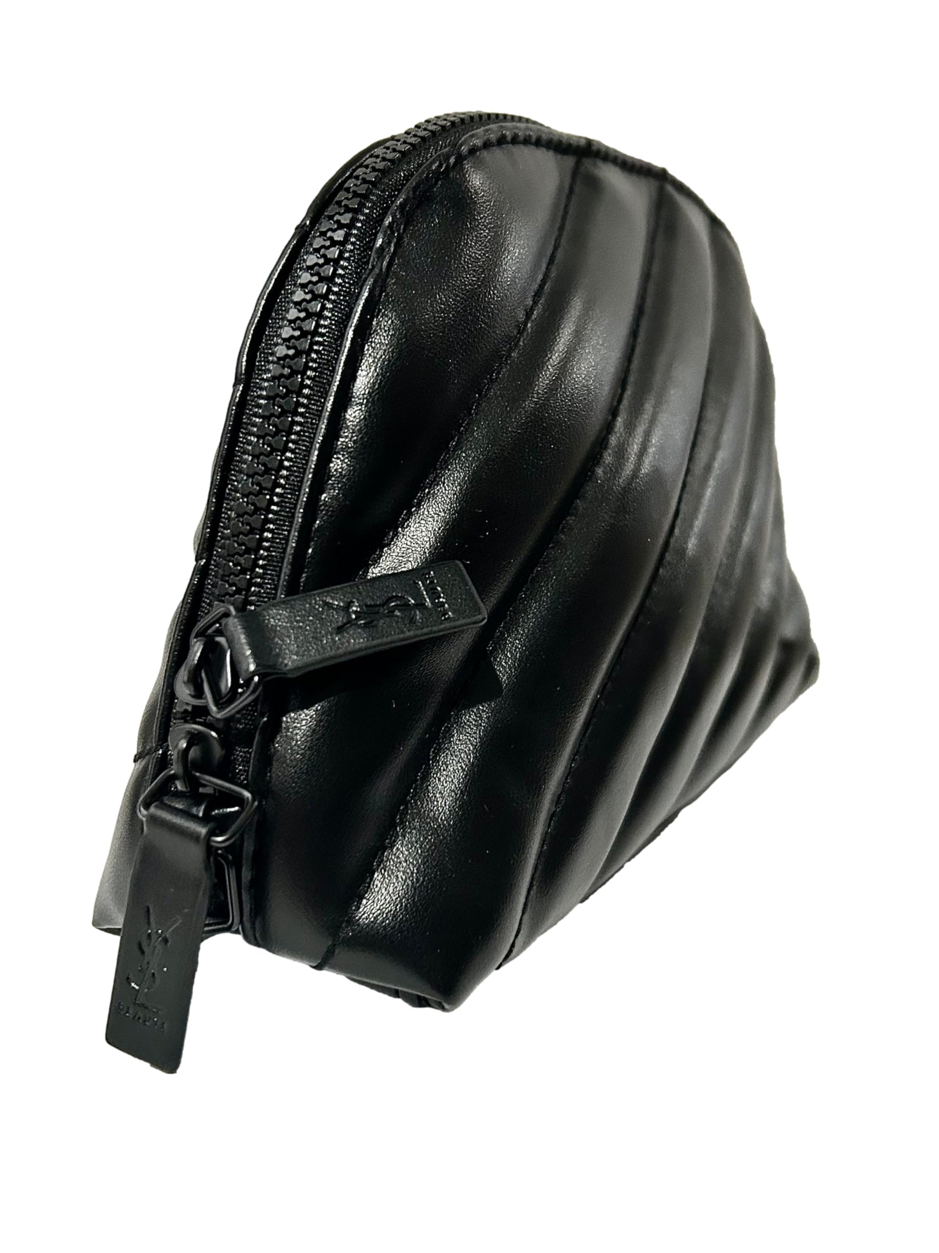 Yves Saint Laurent YSL Cosmetic SMALL BLACK QUILTED DOME Pouch Makeup Bag YSL QUILT Fragrance Bag (MINI/SMALL 6L X 4H X 1W) - 5499