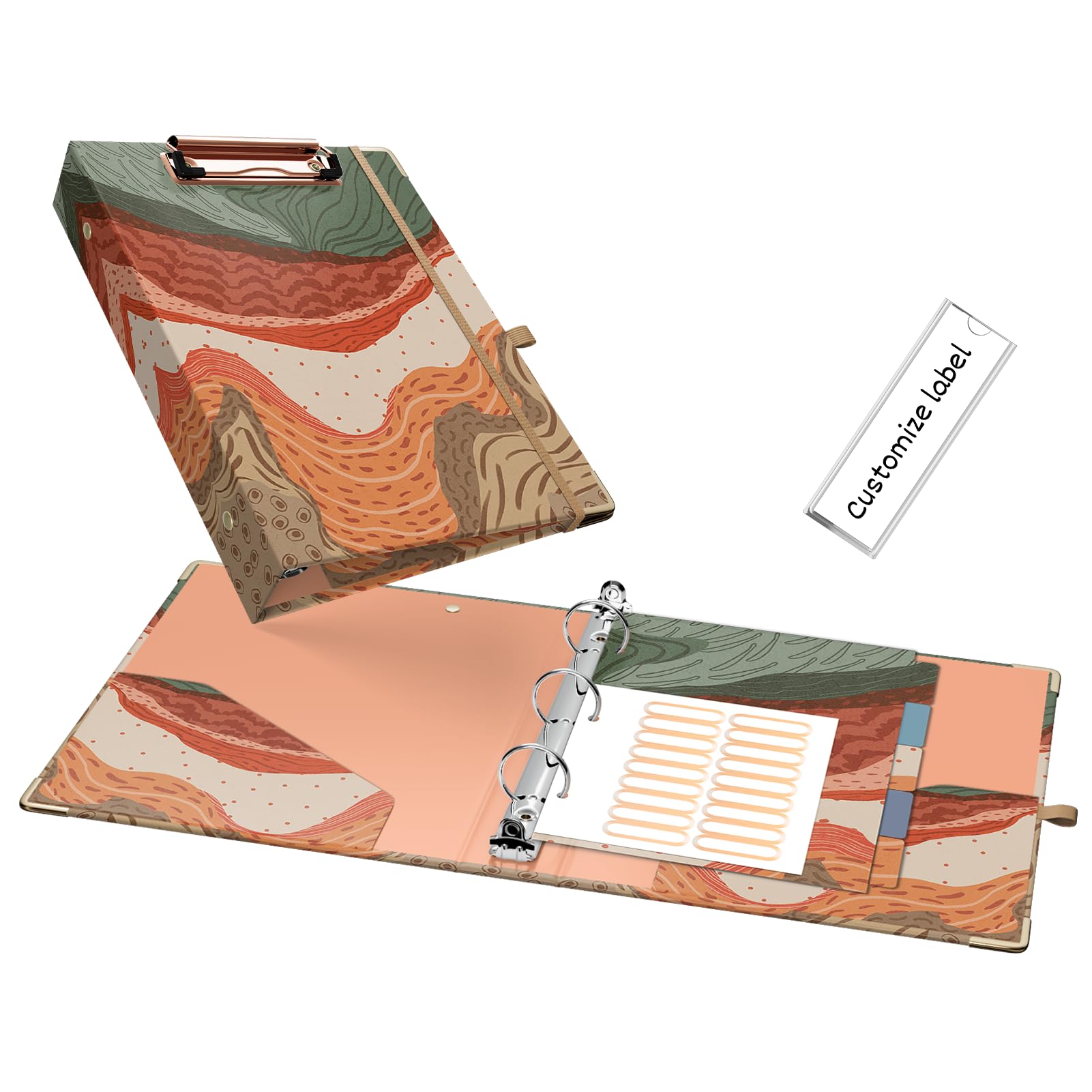 Photo 1 of EYROZILL Small A5 Binder 3 Ring 1 Inch for 5.5" x 8.5" Paper, Mini Binders with 5-Tab Dividers for School Office Supplies and Home, Mountan Path