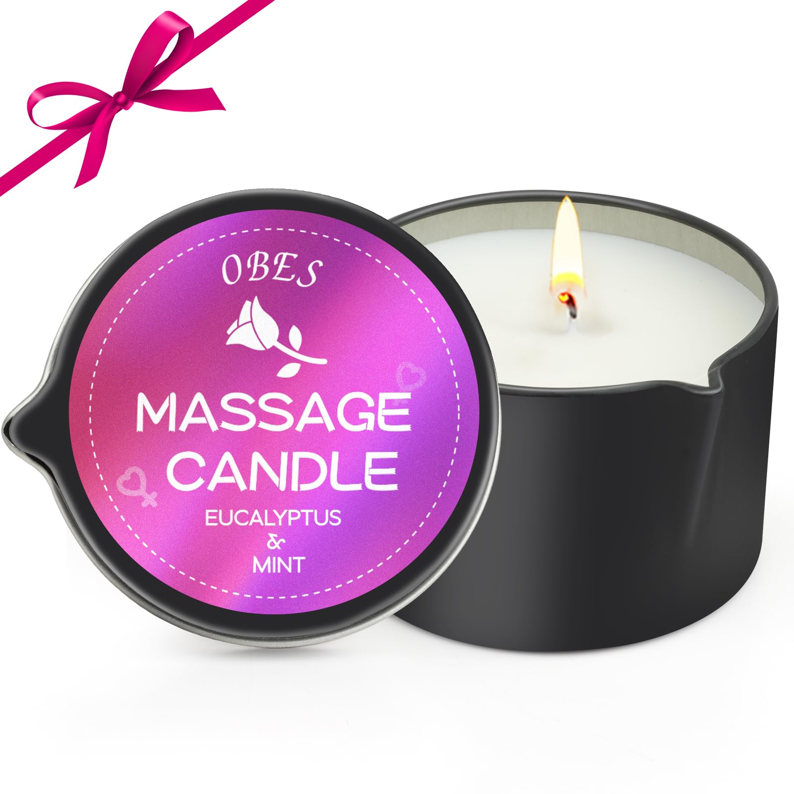 Photo 1 of Soy Wax Warming Massage Candle for Relaxing and Skin Moisturizing, Scented Candles for Couples, Romantic Gift Scented Candles for Home SPA