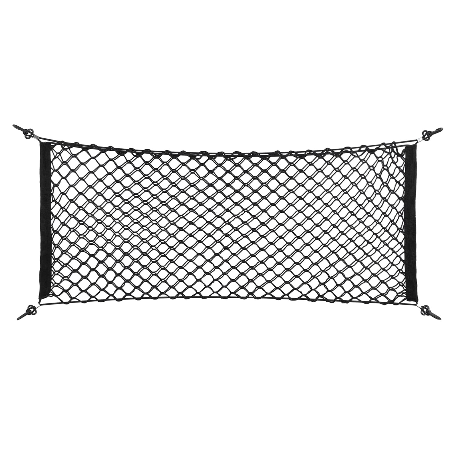 Yosoo Envelope Style Universal Trunk Cargo Organizer Storage High Elastic Envelope Net Mesh Storage Organizer with Mounting Screw Trunk Cargo Net (Black) 90cm x 40cm