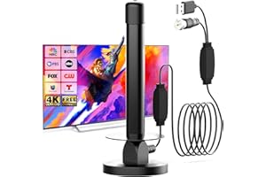ATOMDREAM TECH TV Antenna Indoor – Digital HDTV Antenna with Magnetic Base and Signal Booster – 360° Reception Free Local Channels – Universal Antenna for Smart TV, Supports 8K 4K 1080P – 16ft Coaxial Cable