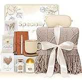 CuriBox Get Well Gifts for Women Self Care Gift Basket - Birthday Gifts for Women Spa Care Package - Sympathy Inspirational Valentines Day Gift Set for Her Mom Sister Friend Wife Girlfriend (Khaki)