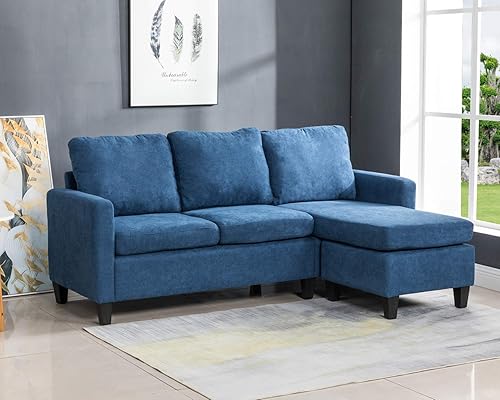 Modern Sofa Sectional Futon for Living Room, Fabric Upholstered