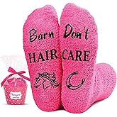 HAPPYPOP Fuzzy Animal Socks for Women - Cute Unicorn, Horse, Cow and Goat Gifts for Her