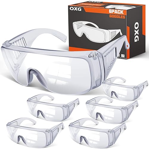 OXG Pack Safety Glasses Over Eyeglasses Anti-Fog, ANSI