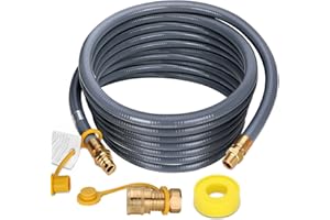 KNOCOKIE 50FT 3/4" ID Natural Gas Hose with Quick Connect 3/4" ID Natural Gas Hose with Quick Connect Fittings for NG/LP Propane Appliances, Grill,Patio Heaters,Generators, Indoors & Outdoors