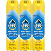 Pledge Dust &amp; Allergen Multisurface Cleaner Spray, Lemon, 9.7 oz, (3-Pack) | Gently Removes Dust, Allergens in Dust, and Pet Dander from Hard Surfaces, Shines and Protects, Removes Fingerprints &amp; Smears