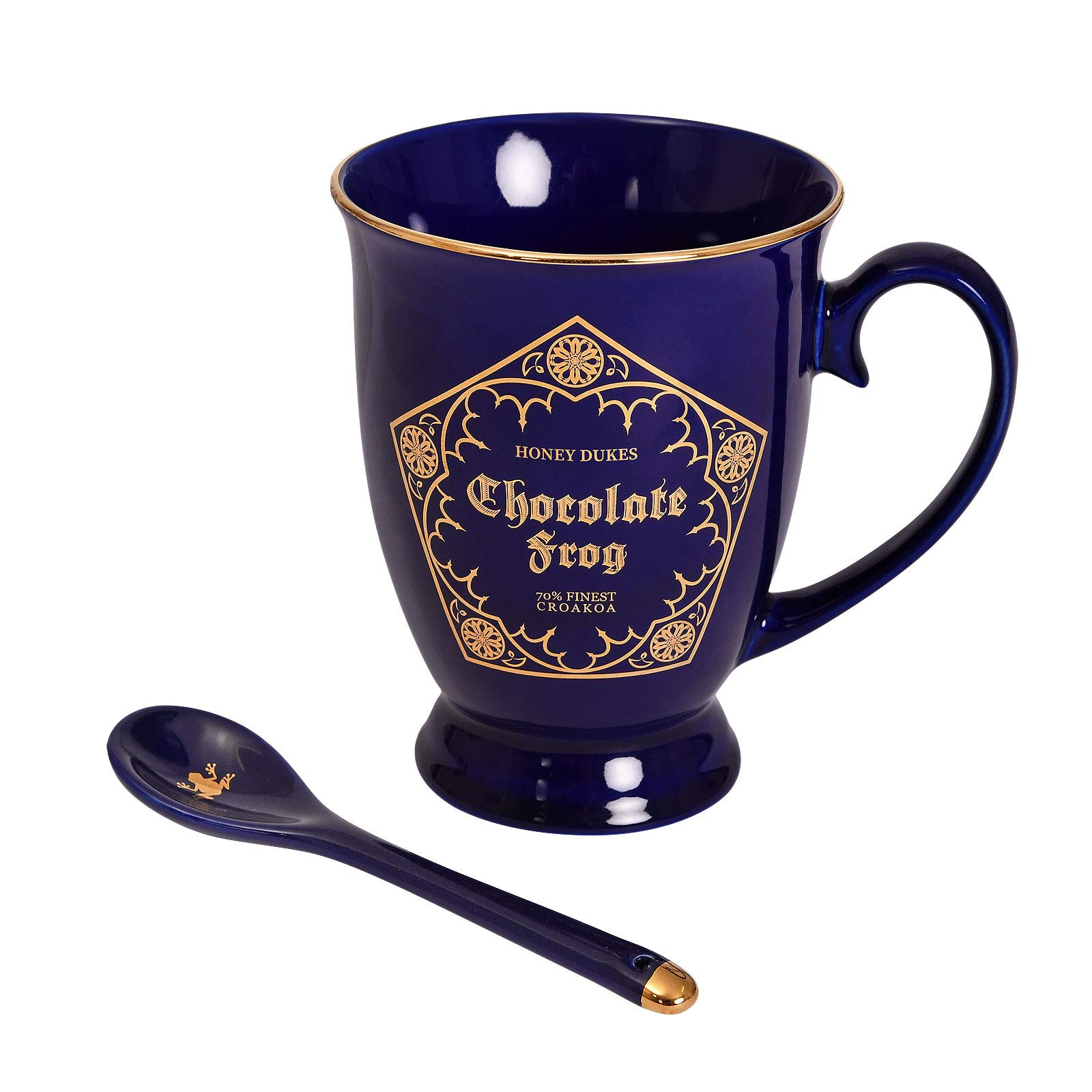 Elbenwald Harry Potter Sammel Cup Schokofrog Motif with Spoon 270ml Ceramic Blue