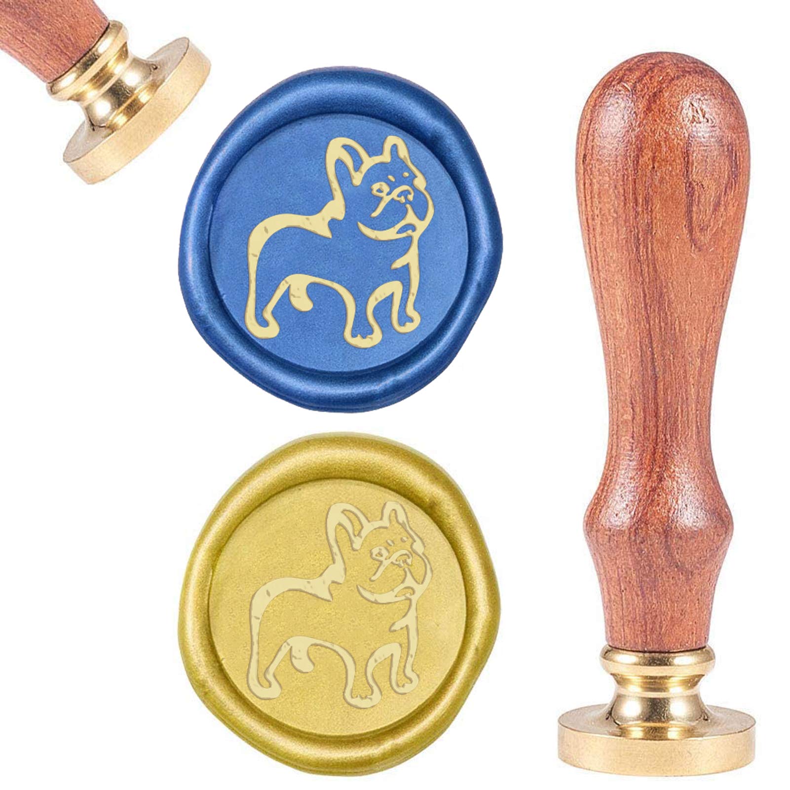 CRASPIRE Wax Seal Stamp Dog, Vintage Wax Sealing Stamps Animal Retro Wood Stamp Removable Brass Head 25mm for Envelopes Invitations Embellishment Bottle Decoration Gift Packing
