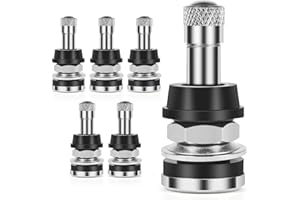 Wlnynir 6-Pack TR416 Tire Valve Stems, High Pressure 200 PSI Tubeless Valve Stems, Brass Valve Stems, 1-1/2" Schrader Valve, Fits 0.453" & 0.625" Rim Holes for Cars/Trucks/SUVs/ATVs/Trailers