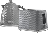 Daewoo Argyle Kettle and Toaster Set Plastic 1700 ml Grey 3 W