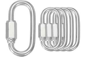 MECCANIXITY Quick Links M5 1.97 Inch Stainless Steel Chain Connector Large Opening Screw Chain Link D Shape Locking Looks for