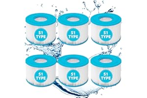 IFANM 6 Pack Type S1 Spa Filters for All Intex PureSpa 28429E, 28403E, 28407E, 28443E, 28453E, 28421E, 28423E, 28413E, and 28453E, 11692, SB-h10, JPC01 Swimming Pool Pump