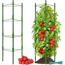 Heavy Duty Tomato Cages 3-Pack - 56 Inch Adjustable Plant Supports For Garden Vegetables