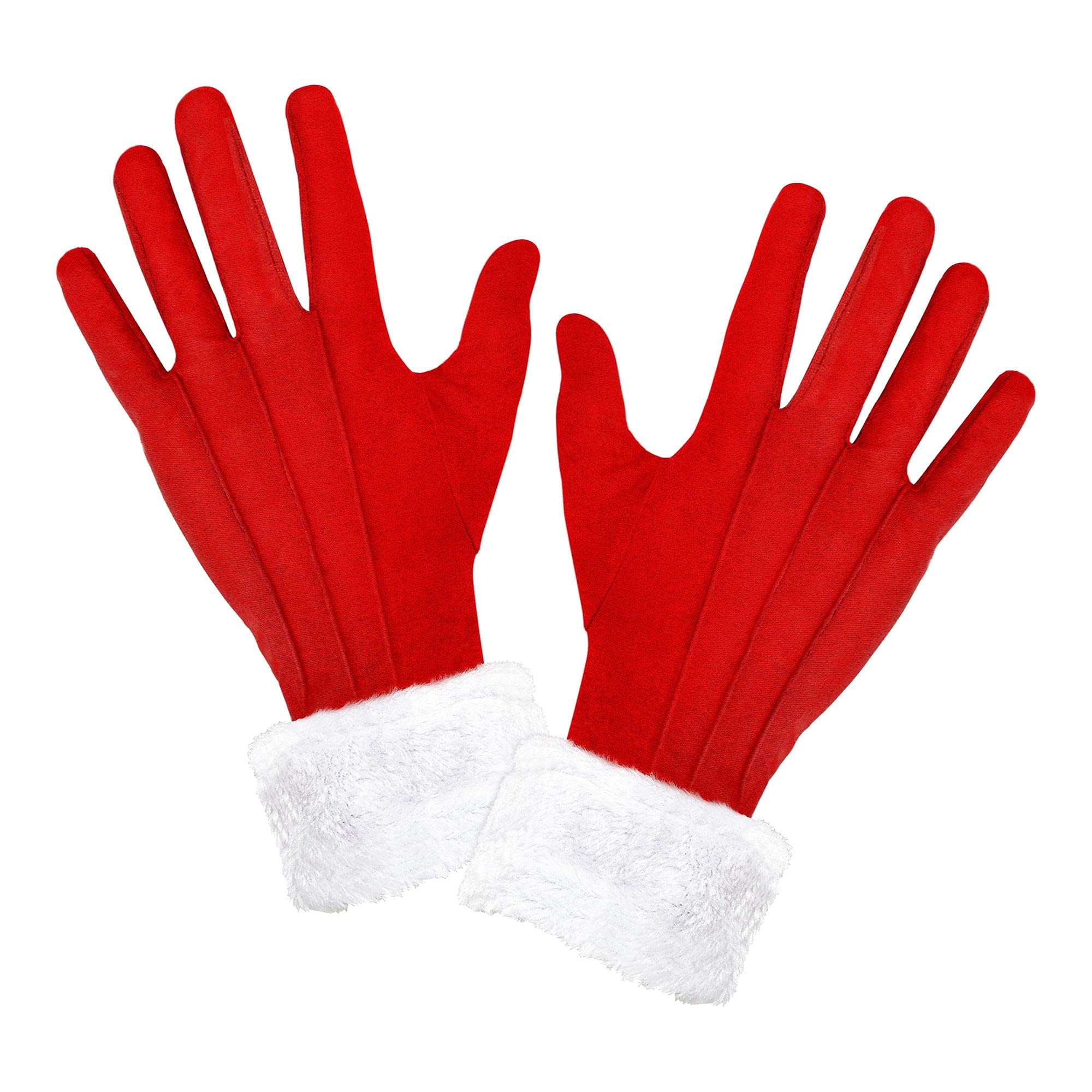 W WIDMANN MILANO Party Fashion - Women's Santa Claus Gloves with Plush Finish, Show, Carnival, Theme Parties