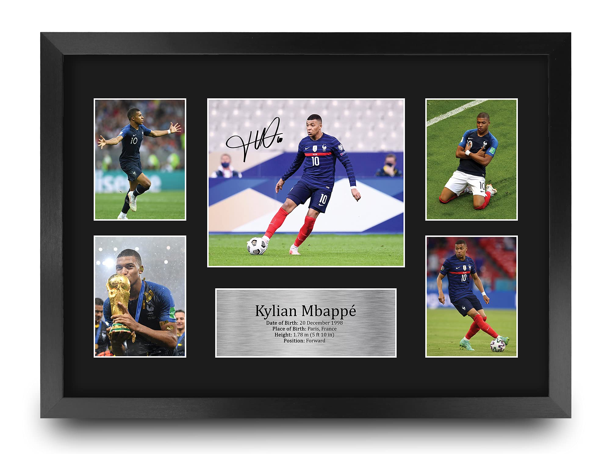 HWC Trading FR A3 Kylian Mbappe France Gifts Printed Signed Autograph Picture for Football Fans and Supporters - A3 Framed