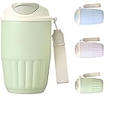 14oz Portable Insulated Coffee Cup with 316 SS Liner: Non-slip Bottom, Built-in Drawstring & Exquisite Design,Cream Wind(Daisy Green/Glacier Blue/Sakura Pink),Perfect for Coffee Lovers (Daisy Green)