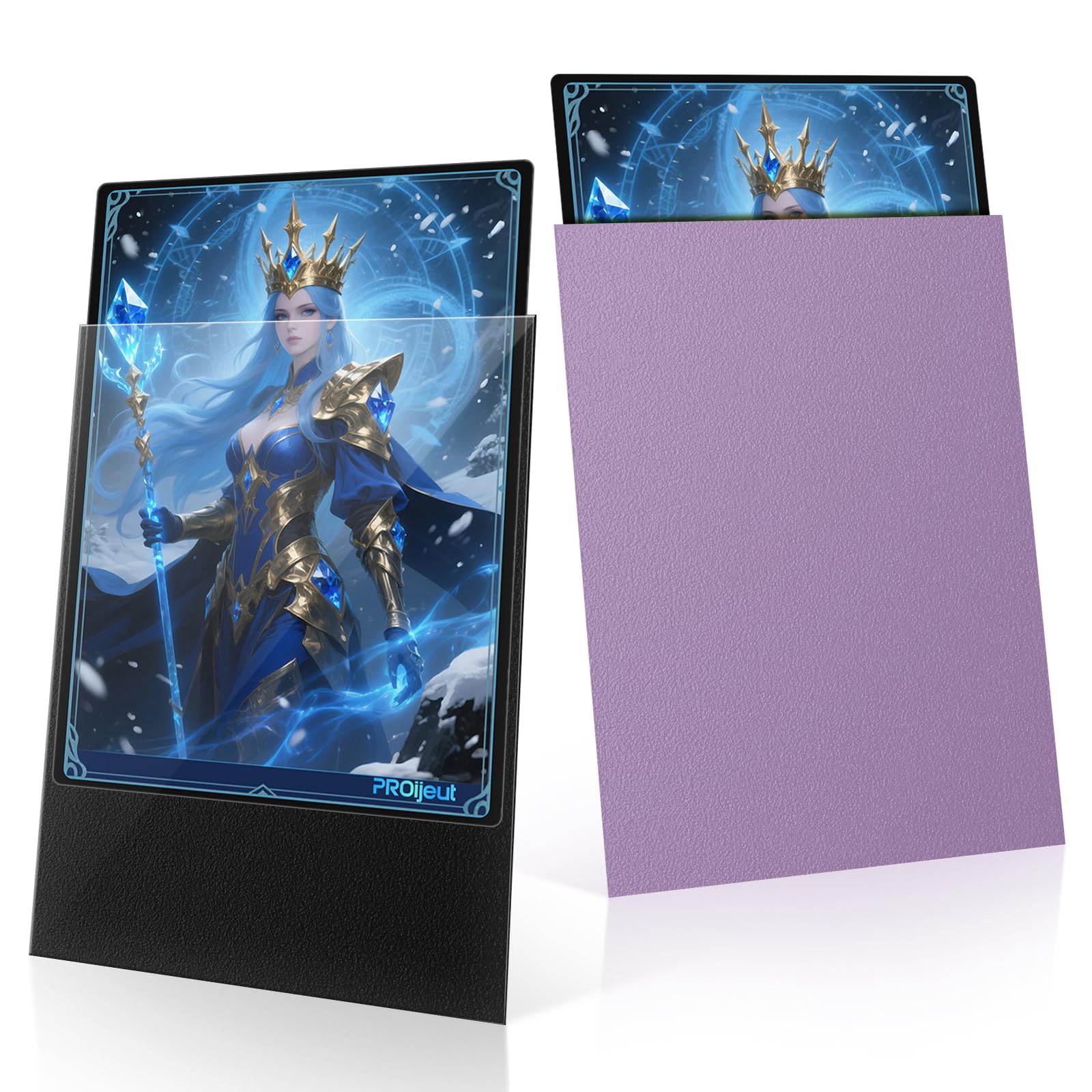 Photo 1 of 200 Pack Card Sleeves, Matte Dual Trading Card Sleeves with Opaque Back & Smooth Shuffle, Tear Resistant Card Protectors for MTG, TCG and Game Cards (Orchid Purple)