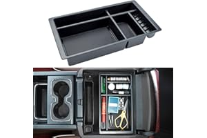 JKCOVER Compatible with (2014 2015 2016 2017 2018) Chevy Silverado/GMC Sierra， (2015-2020) Chevy Suburban/Tahoe/GMC Yukon Center Console Organizer Tray Accessories - Full Console w/Bucket Seats ONLY