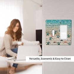 Sea Turtle Beach Rustic Wood 2 Gang Light Switch