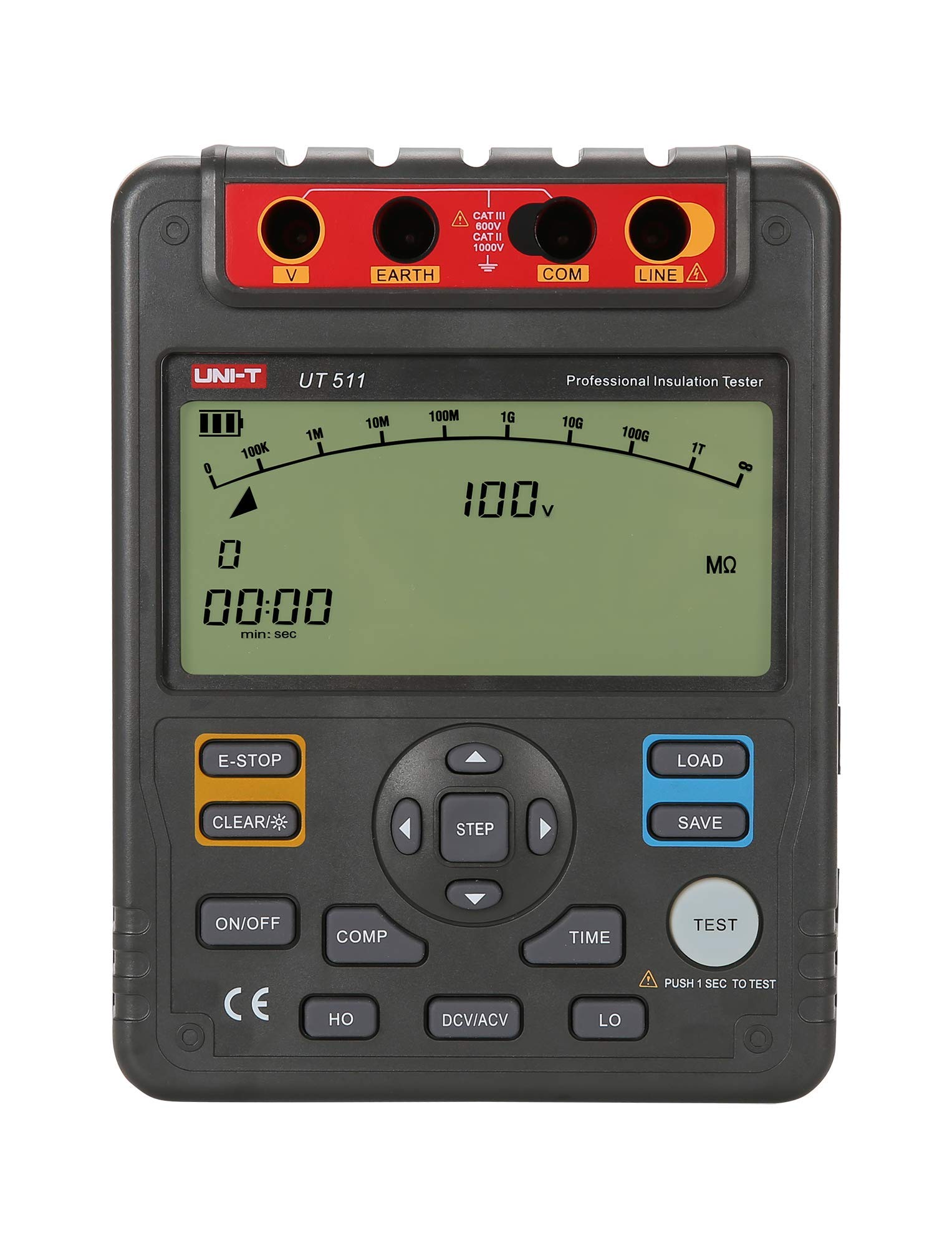 UNI-T Insulation Meter UT511/MIE0098, Battery Powered, Modern, Black