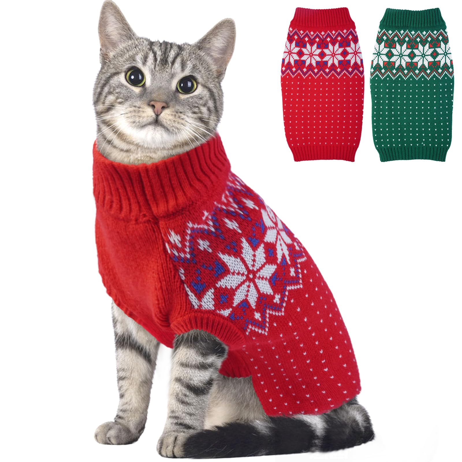 Dog Jumper Winter Warm Dog Jumpers Sweater Costume Outfit Soft Dog Coats Clothes for Little Dogs Cats, Red M