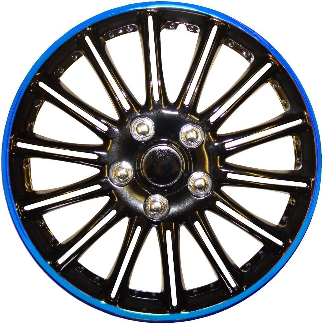 14 Inch Black with Blue Pinstripe Car Hub Caps Wheel Trims BOOSTER 14