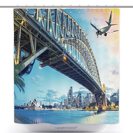Amazon Com Vanfan Cool Shower Curtains Passenger Airplane Over