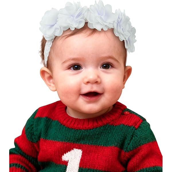 4 Diademas De Flores Para Niñas - Gasa Y Encaje, Ajustables, Para Fotos, Fiestas, Bebés