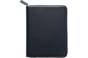 Moterm Zippered Leather Cover for Stalogy B6 Planners (Pebbled-Black)