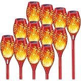 KYEKIO 12Pack Solar Flame Torch Lights for Outside Decor, Outside Solar Lights for Yard, Garden Lights Solar Powered Waterpro