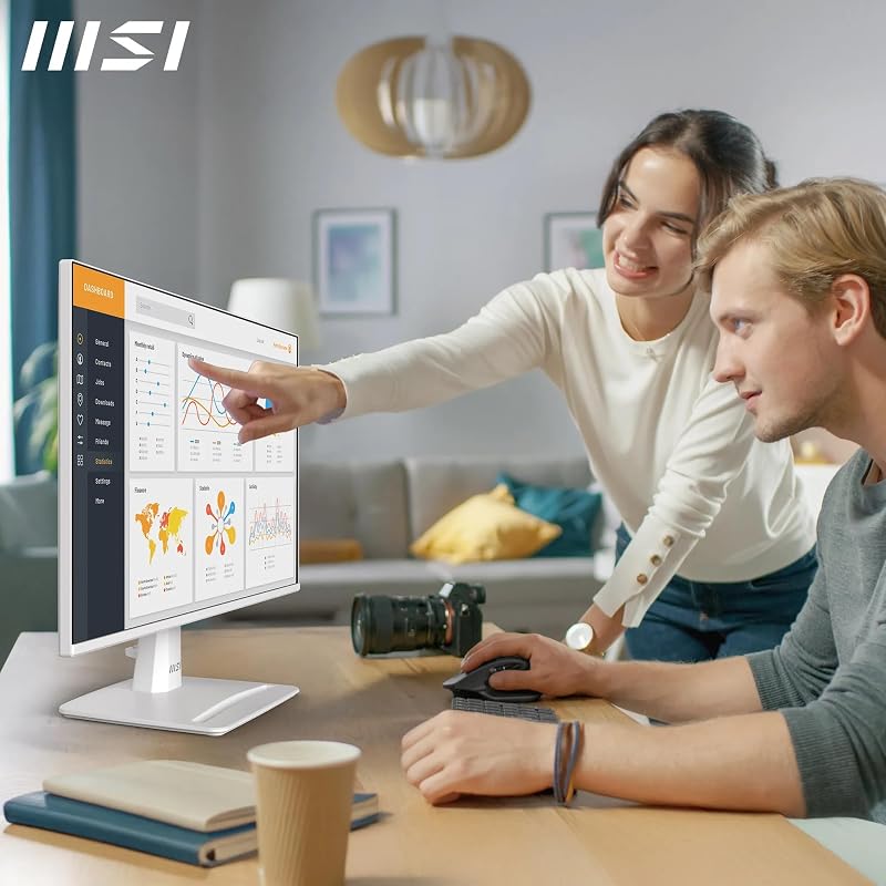 PRO MP243WA E14 24-Inch FHD Computer Monitor, 1920x1080 IPS, 144Hz, 1ms, HDR Ready, Adaptive Sync, Eye Care, Built-in Speaker, HDMI 1.4b, DP 1.2a, Frameless, Tilt Adjustable, Vesa Mount, White