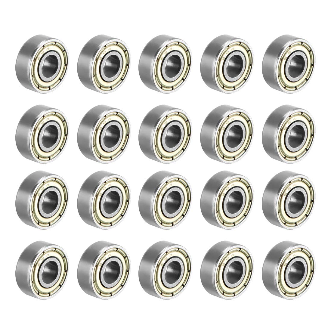 sourcing map 694ZZ Deep Groove Ball Bearing Double Shield 694-2Z 1080094, 4mm x 11mm x 4mm Carbon Steel Bearings (Pack of 20)
