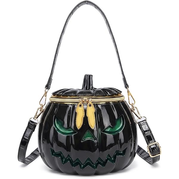 Jack-o-Lantern Face Bag Pumpkin Glitter Halloween Heart Handbag