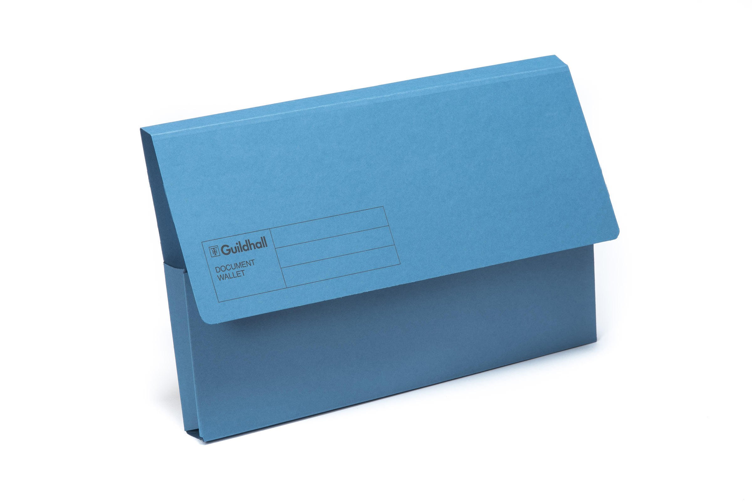 Exacompta Guildhall Document Wallets, 285gsm, Foolscap - Blue, Pack of 50Blue Angel