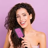 SHINLEA Detangling Hair Brush for Curly Hair Red Black Pink view 5