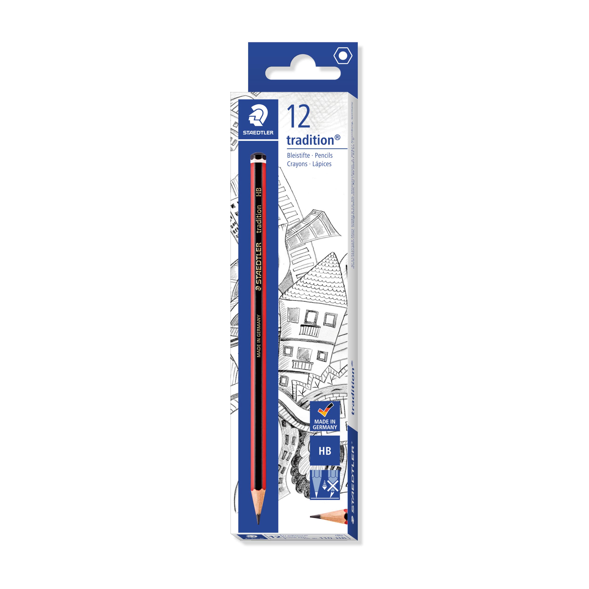 STAEDTLER 110-HB Tradition Graphite Pencil for Drawing & Sketching - HB (Box of 12) — image 1
