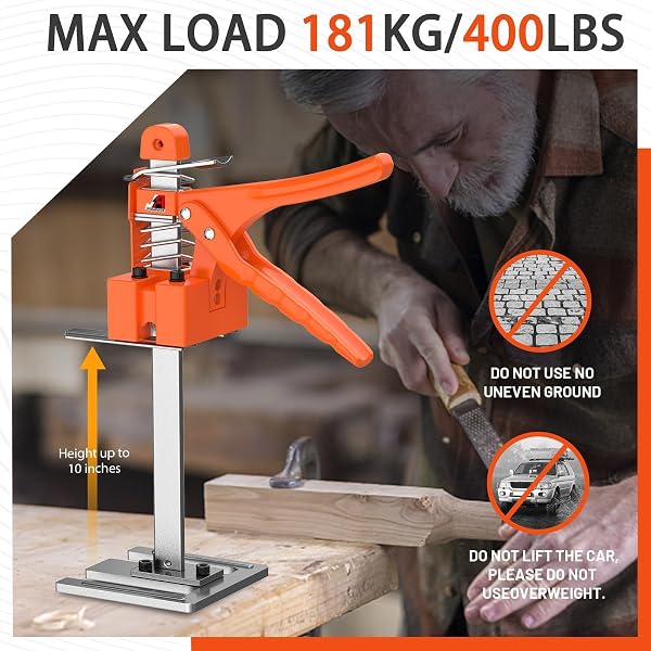 JANNIRESS 2 PACK LABOR SAVING ARM JACK, 15″ HANDHELD FURNITURE LIFTER TOOL & HEIGHT ADJUSTER, 400LBS HEAVY DUTY WALL TILE & CABINET JACK YELLOW/WHITE