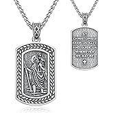 Saints Religious Necklace 925 Sterling Silver St. Christopher/St. Michael/Virgin Mary Miraculous Medal Patron Saint Religious Amulet Necklace Jewelry Gift for Women Men