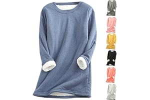 Womens Winter Sherpa Crewneck Sweatshirt Plus Size Loose Loungewear Lined Fleece 2025 Trendy Pullover Tunic Tops