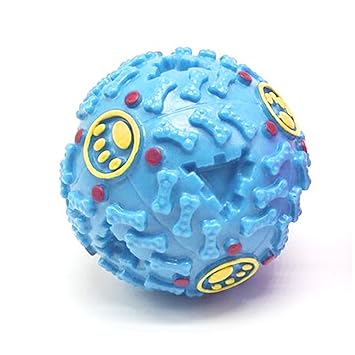 Pet Needs Dogs Interactive Squeaky Giggle Quack Dog Toy Ball-Pet Food Dispenser Dog Pet Products-Large-Blue