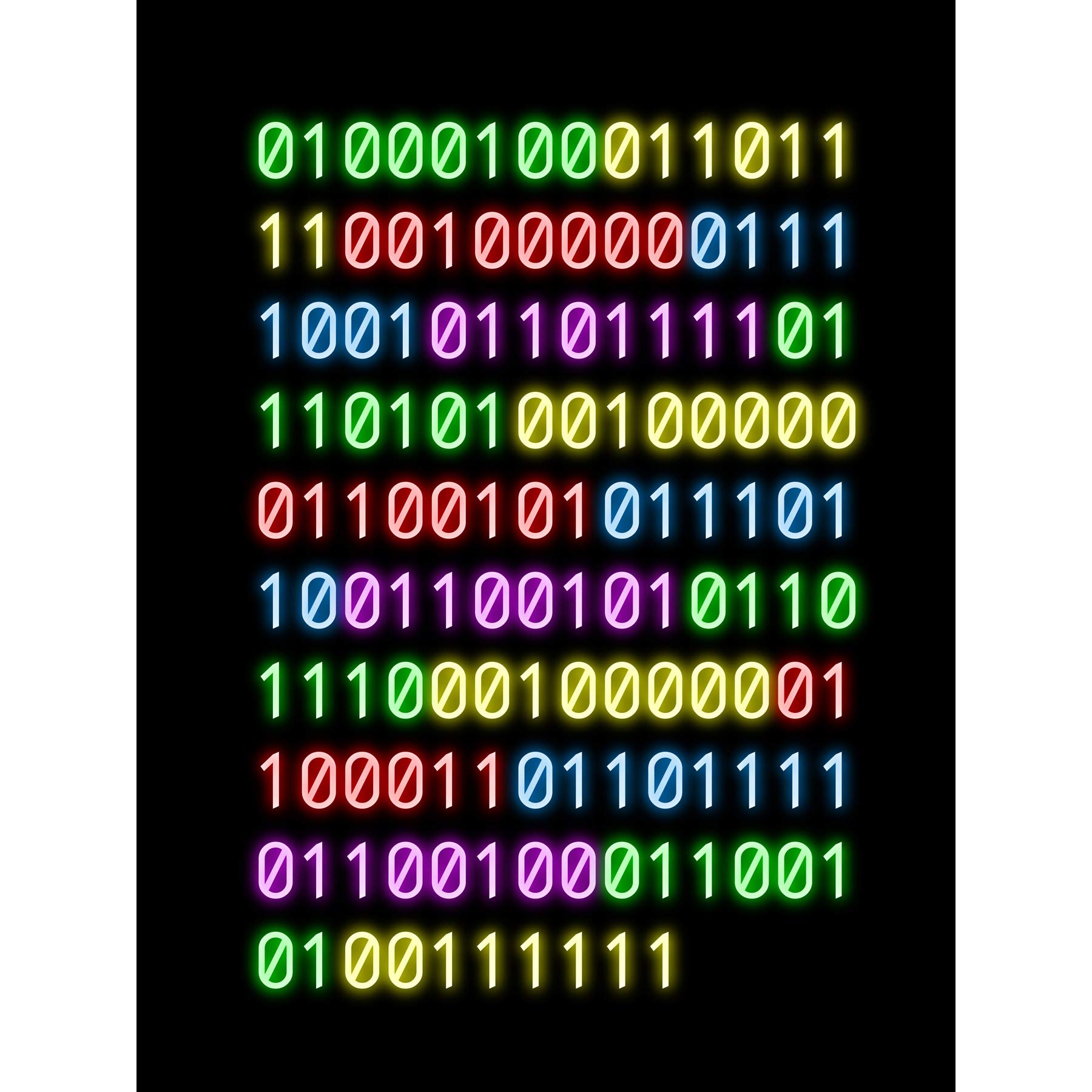 Artery8 Binary Do You Even Code Neon Geek Nerd Humour Quote Large Wall Art Poster Print Thick Paper 18X24 Inch