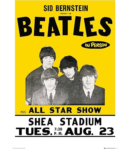 Amazon.com: Vintage Beatles Concert Poster Shea Stadium