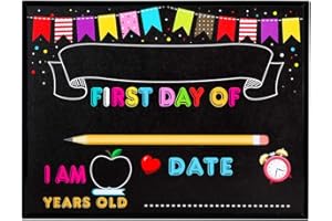 PETCEE First Day of School Chalkboard Sign,9"x12" Back to School Board First Day of School Preschool Kindergarten 1st Grade Photo Prop Sign for Kids,Girls & Boys