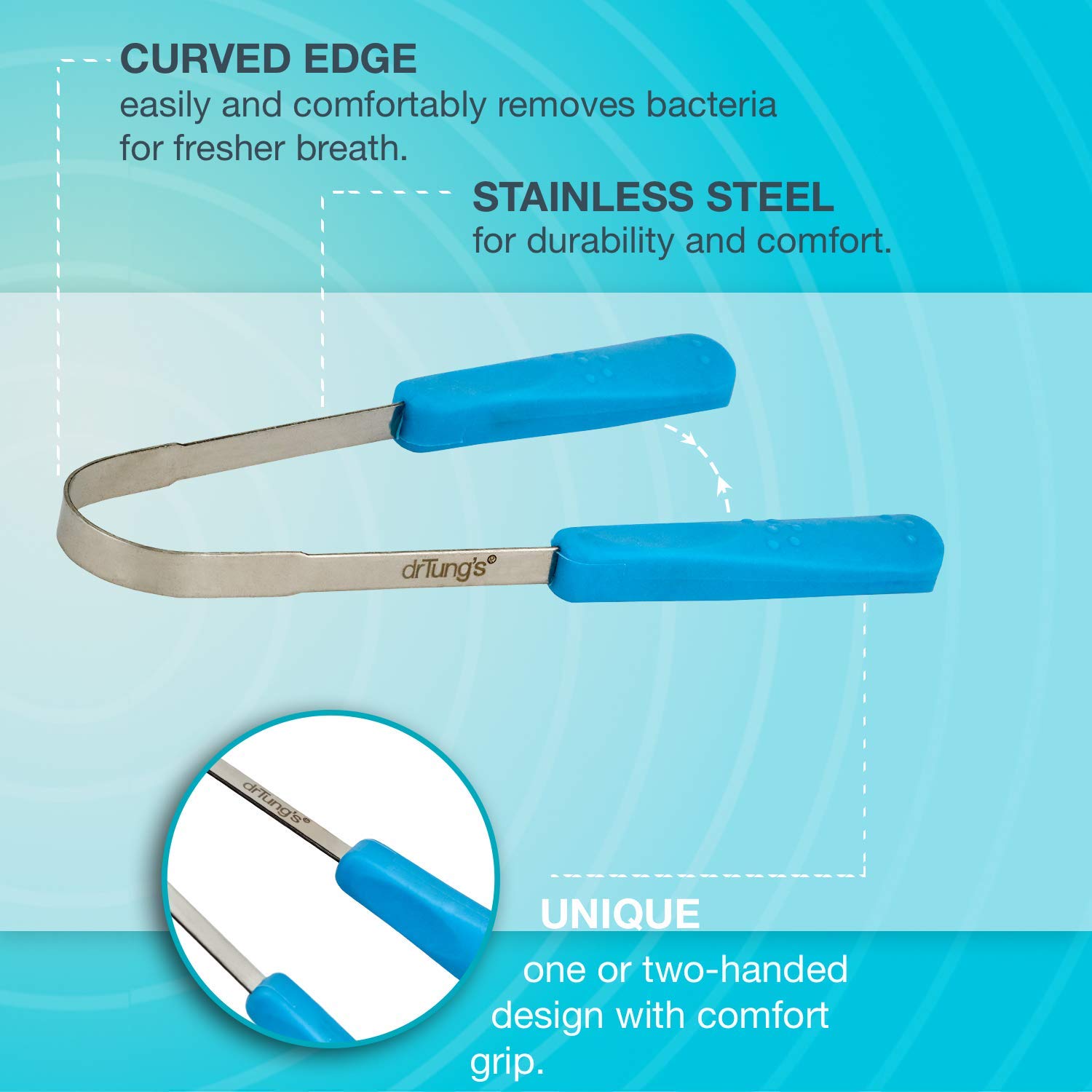 DrTung's Tongue Cleaner, Stainless Steel Tongue Scraper (colors may vary) : Tongue Scraper : Industrial & Scientific