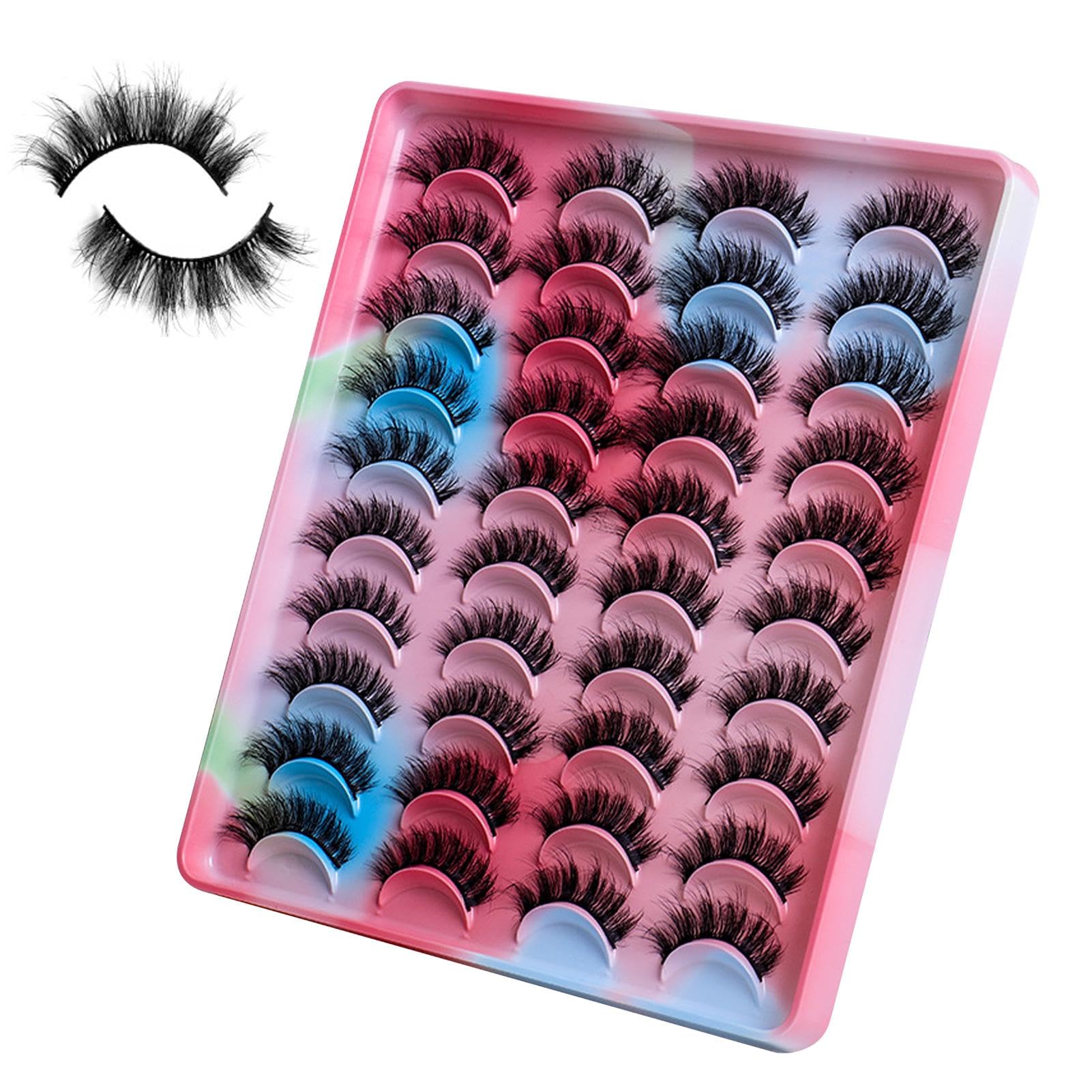 20Pairs Fake Eyelash,Lashes,Synthetic Fibers Wispy 4 Styles Fluffy Natural Look, Suitable for Professionals, Makeup Salons, Beauty Schools, Makeup Artists Use