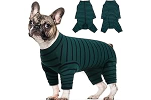 Kuoser Recovery Suit for Medium Dogs After Surgery, Long Sleeve Dog Surgery Recovery Suit, Dog Onesie for Abdominal Wounds Skin Disease, Green M