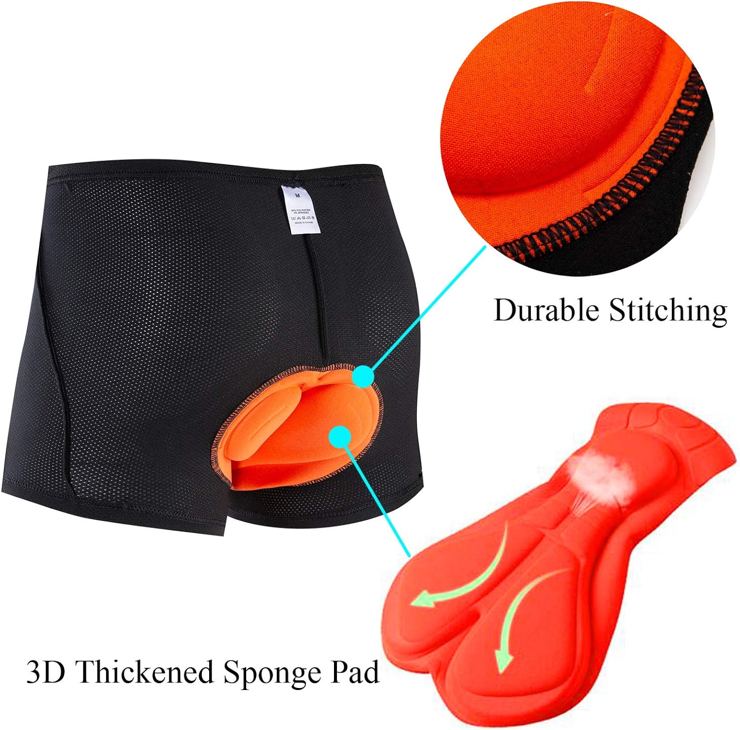 Cycling Shorts Undderwear 3D Padded Mens Bicycle MTB Bike Breathable Tights Pants: Clothing